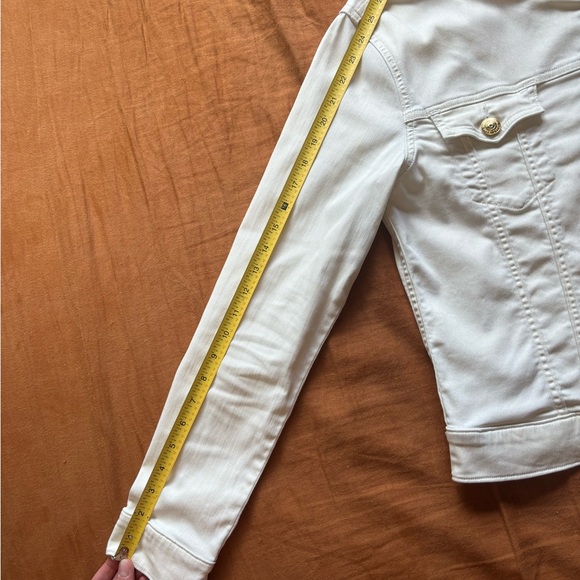 True Religion Dusty Bike White Jacket - Asymmetrical Zipper Denim Jacket - Med - Picture 9 of 15